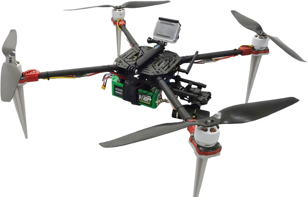 Die Drohne für die Fabrikplanung ist mit Sensoren und Kameras ausgestattet