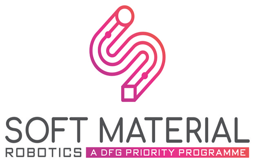 Logo of the DFG Priority Program 2100 "Soft Material Robotics". (Image: match)