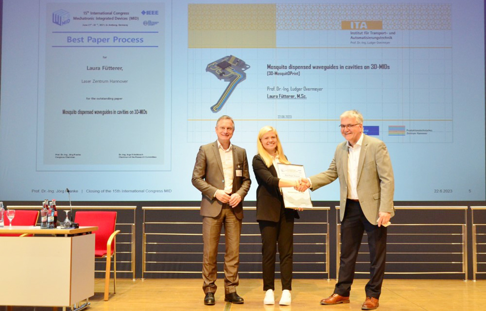 Award ceremony at the International MID Congress in Amberg. (Photo: 3D-MID e.V.)